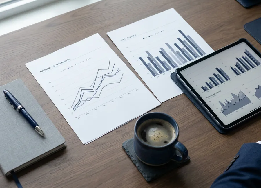 Financial analysis on a desk